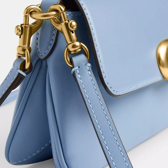 NWT! Coach Jet Shoulder Bag In Brass/Bluebell - Picture 8 of 8